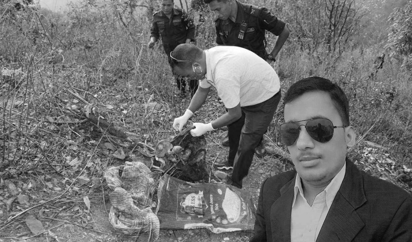 दिनेश एफएमका प्राविधिकको हत्या भएको आशंका -शव भासुको भिरमा